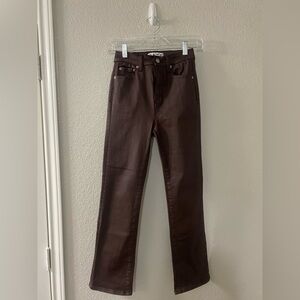 Daze Brown Faux Leather Pants